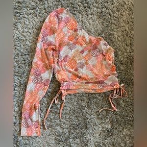 Shein Mesh Top One Shoulder